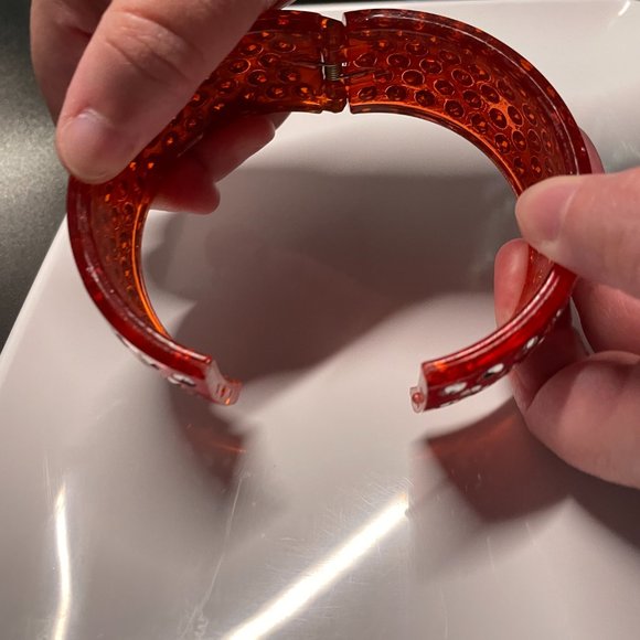 Red Faux Rhinestone Bangle - Picture 6 of 6